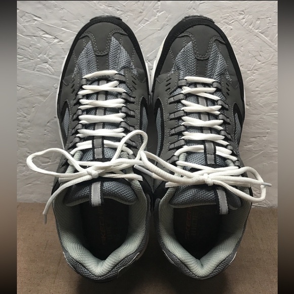 EUC Skechers Stamina Cutback Men's Sneakers Black Gray Leather Mesh Size 9EW - Picture 11 of 16